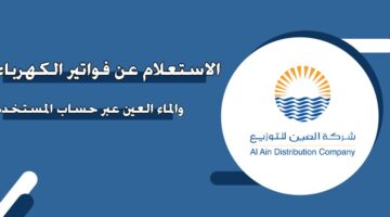 الاستعلام عن فواتير الكهرباء والماء العين عبر حساب المستخدم